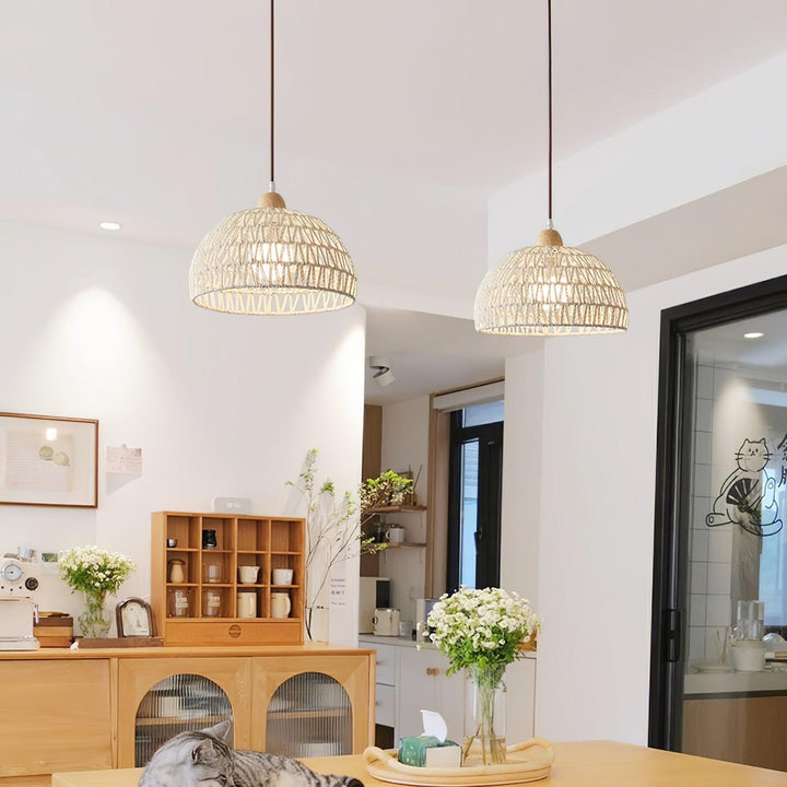 Rattan Arch Ceiling light fitting Pendant Lamp | Kalsten