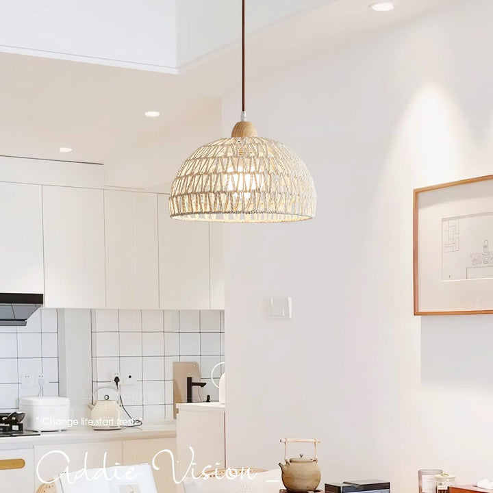 Rattan Arch Ceiling light fitting Pendant Lamp | Kalsten
