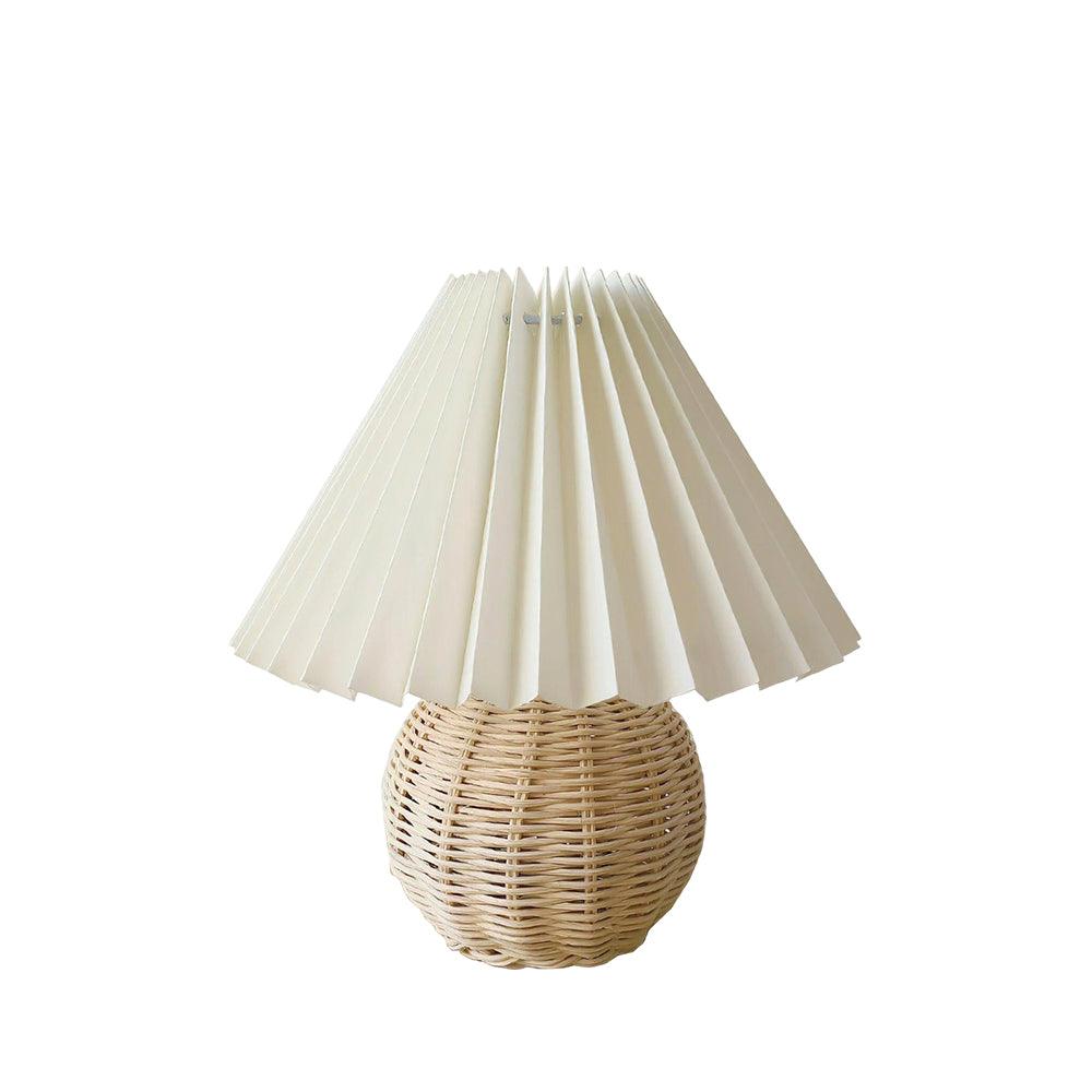 Rattan Pleated Table lamp 9.4' | Kalsten