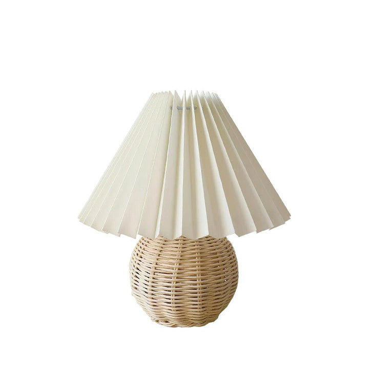 Rattan Pleated Table lamp 9.4' | Kalsten