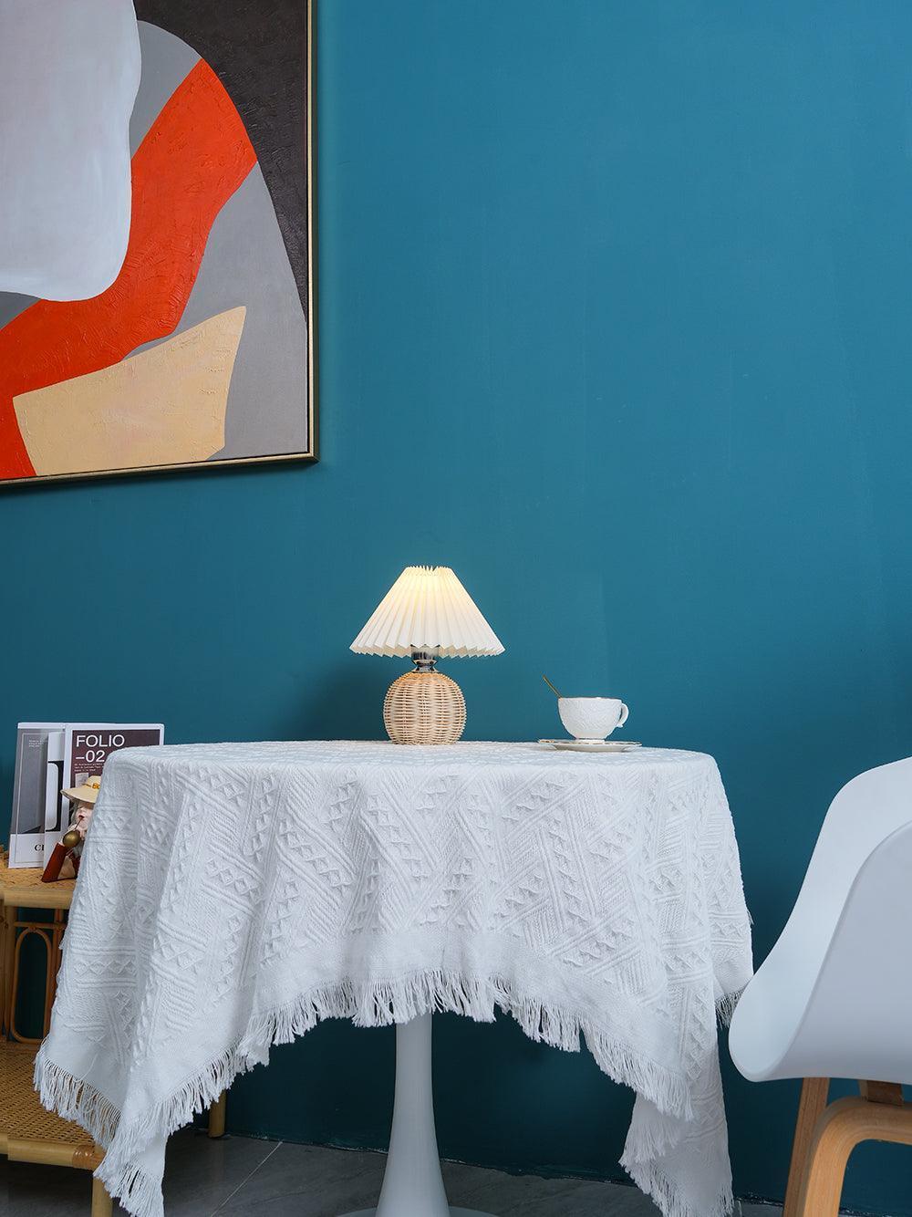 Rattan Pleated Table lamp 9.4' | Kalsten