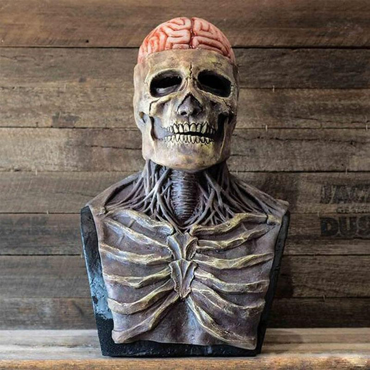 Kalsten | GruesomeHead Halloween mask – Realistic Skeleton Mask with Brains for Adults