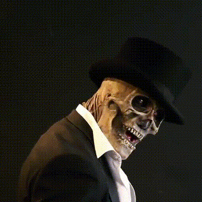 Latex Skeleton Halloween Mask with Visible Brain Design, 48 × 38 × 38 cm