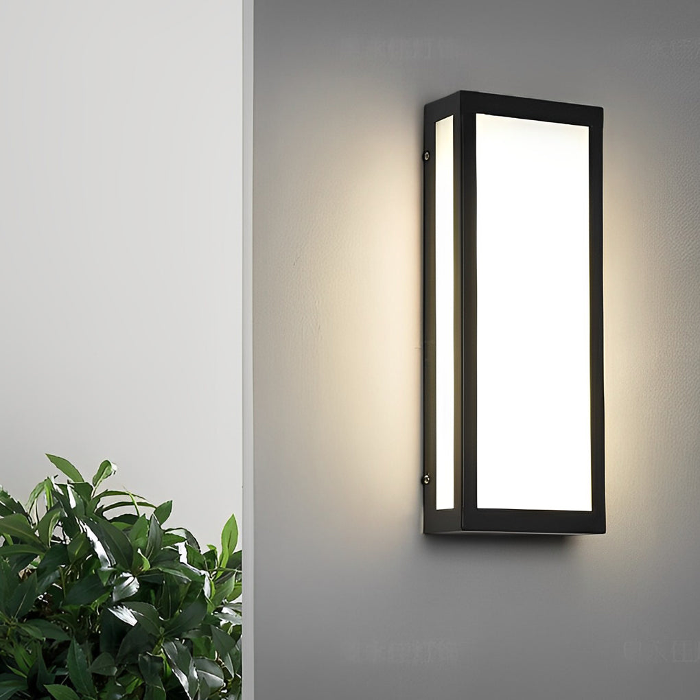 Rectangular LED Waterproof Black Modern Outdoor Exterior Light Wall Lamp | Kalsten
