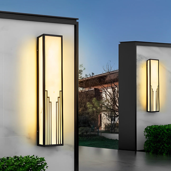 Strip Rectangular Resin Waterproof LED Black Modern Outdoor Wall Light | Kalsten