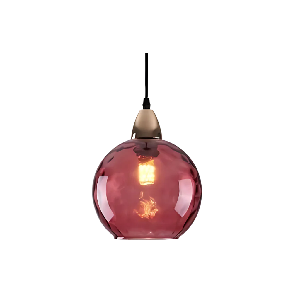 Pendant Light Ripple Glass 7.9 in Sphere Adjustable Dining Room Kitchen Hanging Ceiling Lamp Modern Nordic Minimalist Fixture | Kalsten