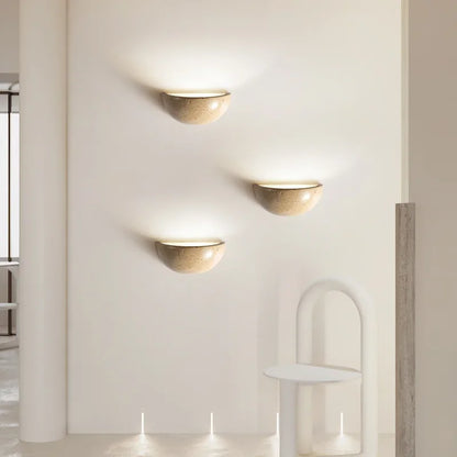Stone Wall Lamp – Elegant LED Wall Lamp Made of Natural Stone for Living Room and Bedroom | Skanto
