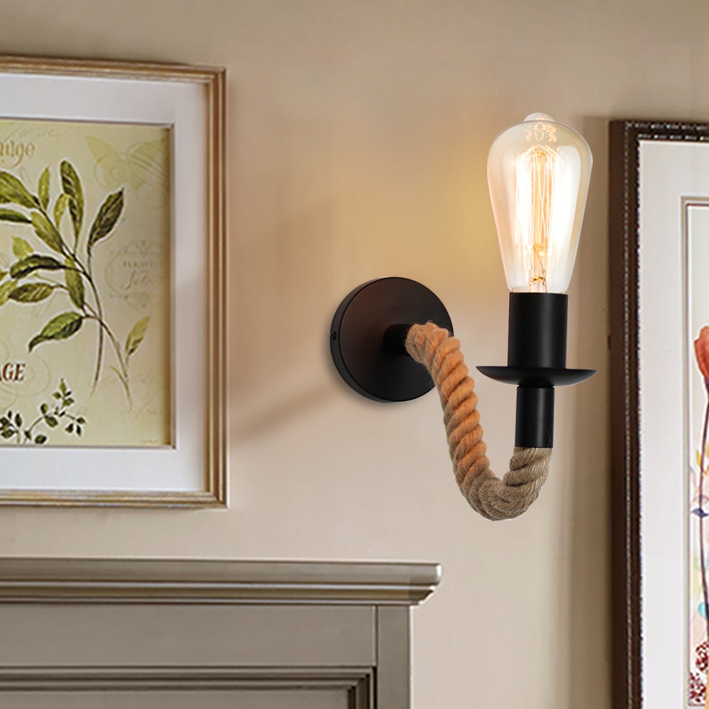 Retro Hemp Rope Industrial Loft Wall Lamp | Kalsten