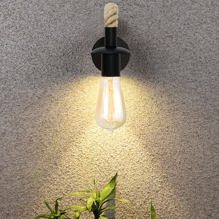 Retro Hemp Rope Industrial Loft Wall Lamp | Kalsten