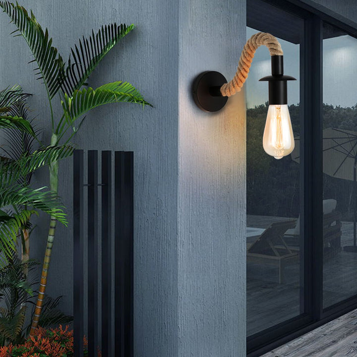 Retro Hemp Rope Industrial Loft Wall Lamp | Kalsten
