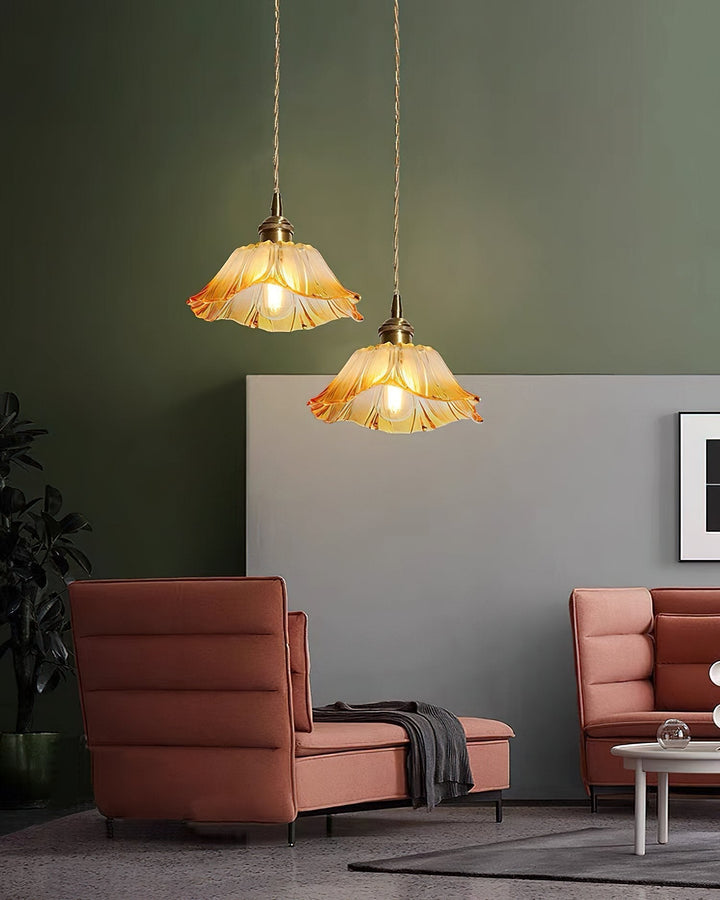 Retro Lotus Creative Glass Pendant Lamp | Kalsten