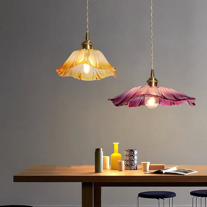 Retro Lotus Creative Glass Pendant Lamp | Kalsten