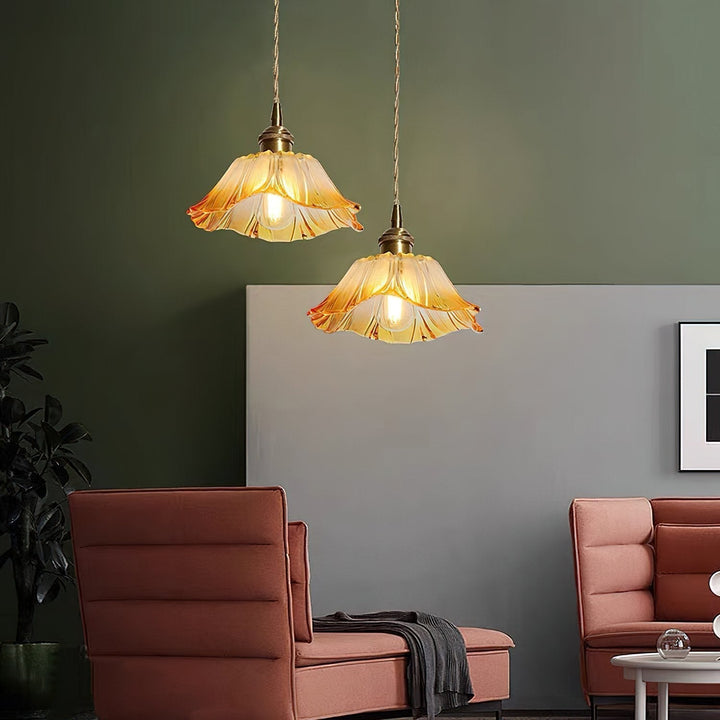 Retro Lotus Creative Glass Pendant Lamp | Kalsten