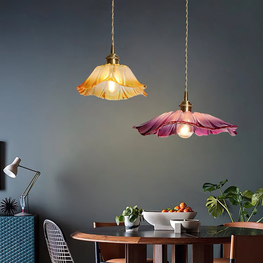 Retro Lotus Creative Glass Pendant Lamp | Kalsten