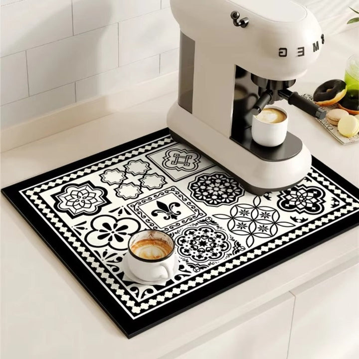 Kalsten | Retro Tile Design Absorbent Coffee Mat