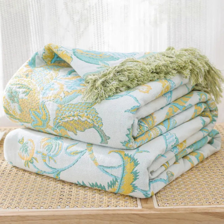 Kalsten | Reverie Floral Tassel Cotton Blanket