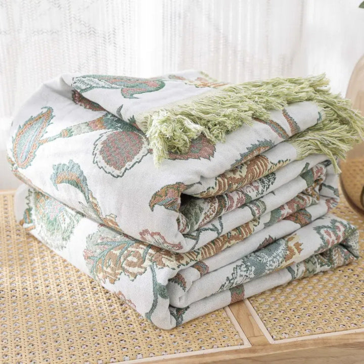 Kalsten | Reverie Floral Tassel Cotton Blanket