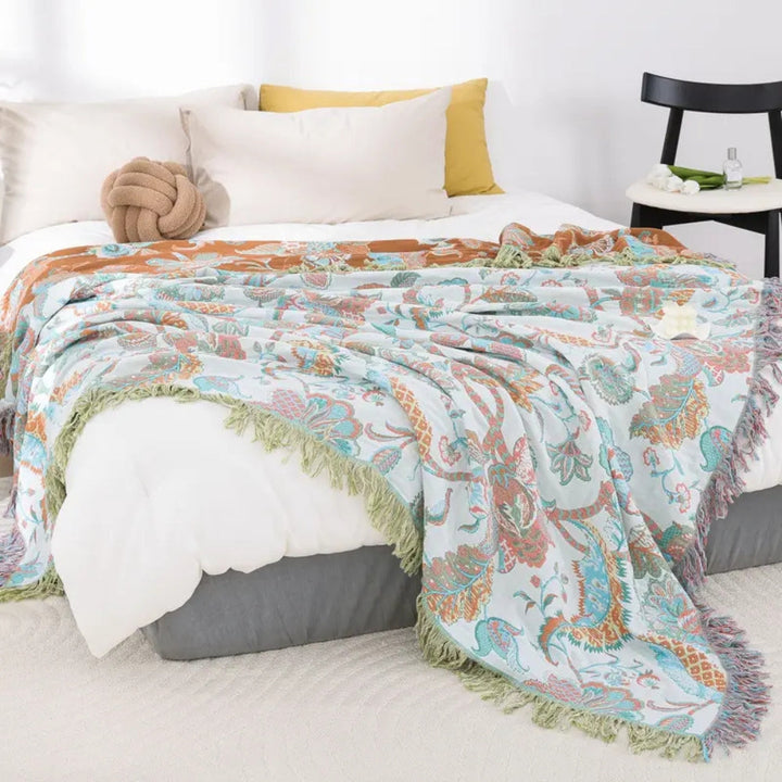 Kalsten | Reverie Floral Tassel Cotton Blanket