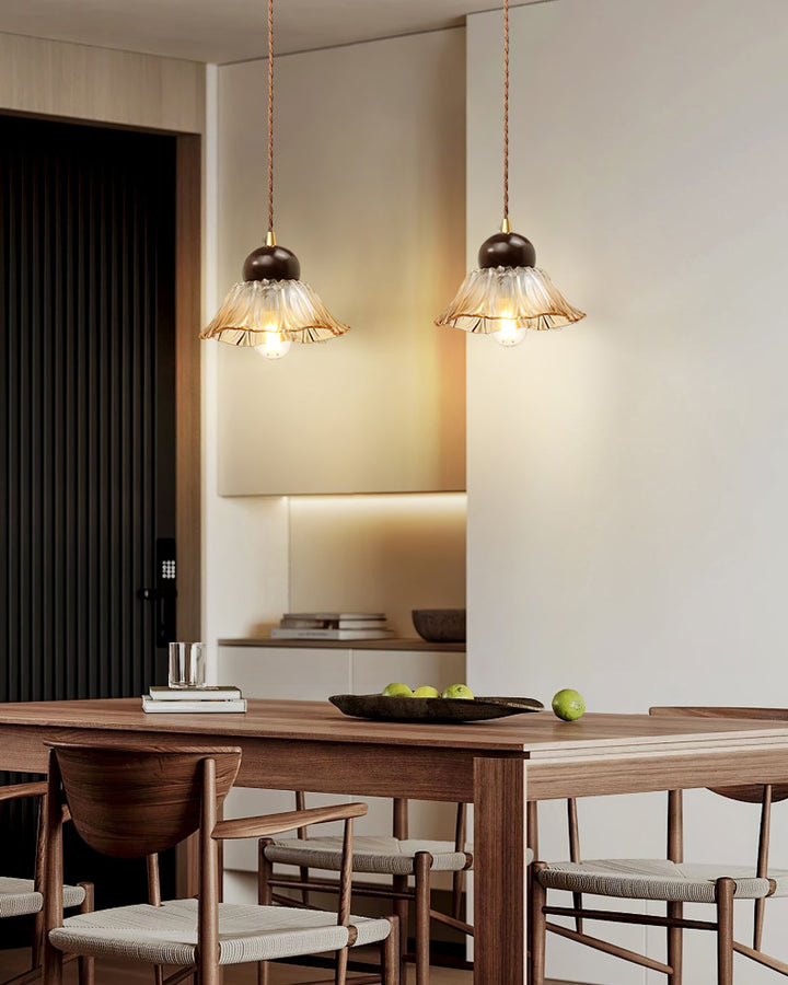 Ribbed Floral Pendant Light | Kalsten