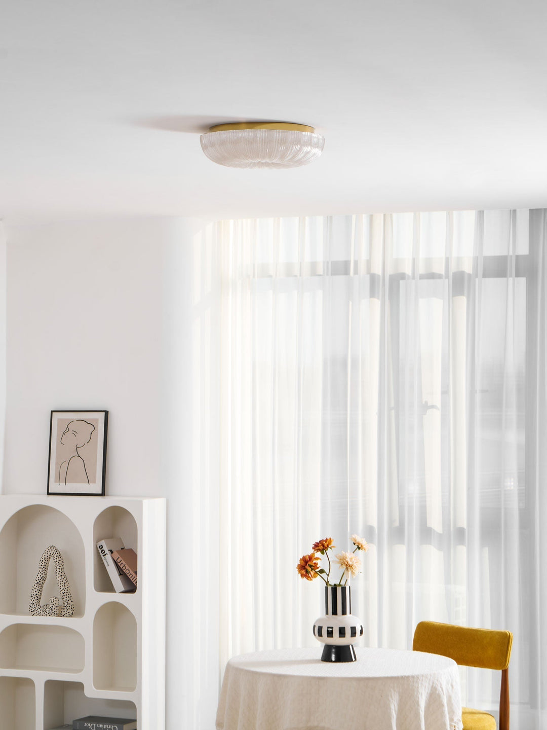 Frosted Glass Ceiling Light 15.7 in Warm Neutral Cool Indoor Lighting Modern Fixture | Kalsten