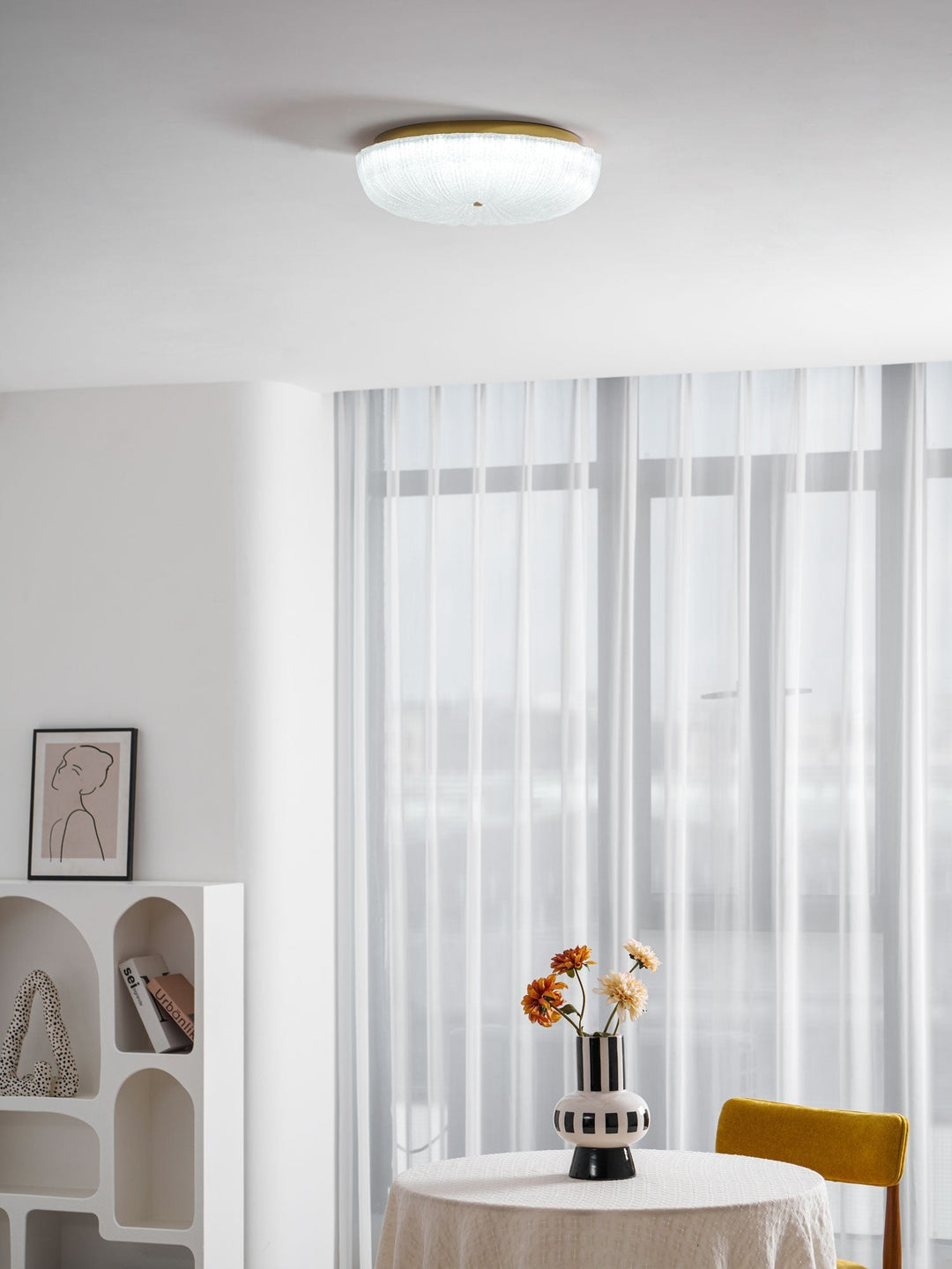 Frosted Glass Ceiling Light 15.7 in Warm Neutral Cool Indoor Lighting Modern Fixture | Kalsten