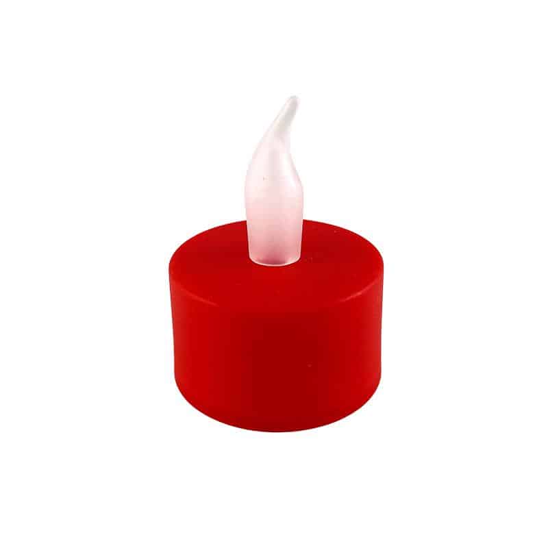 LED tealight 12 pcs. in red with flame | Kalsten