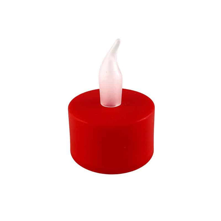 LED tealight 12 pcs. in red with flame | Kalsten