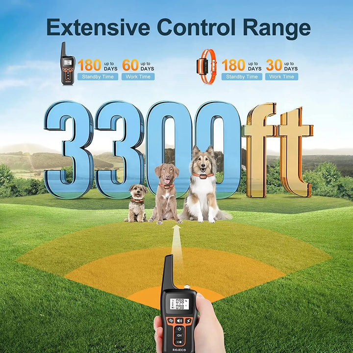 Kalsten | Remote-Controlled Dog Training Collar | Rechargeable, Waterproof & 1000m Range for Effective Dog Training