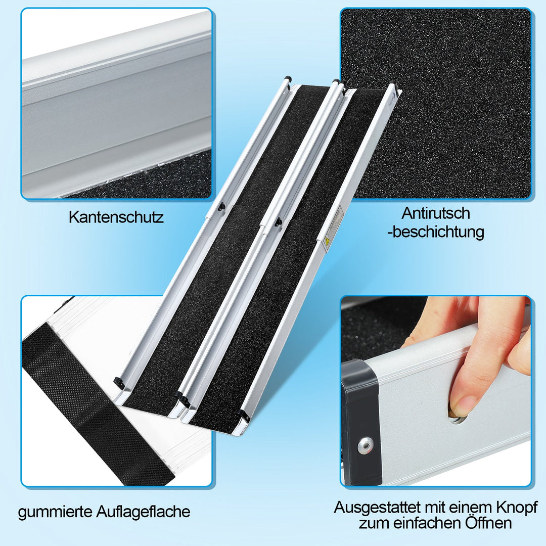 2x Wheelchair Ramp Aluminum Loading Ramp up to 300 kg | Kalsten
