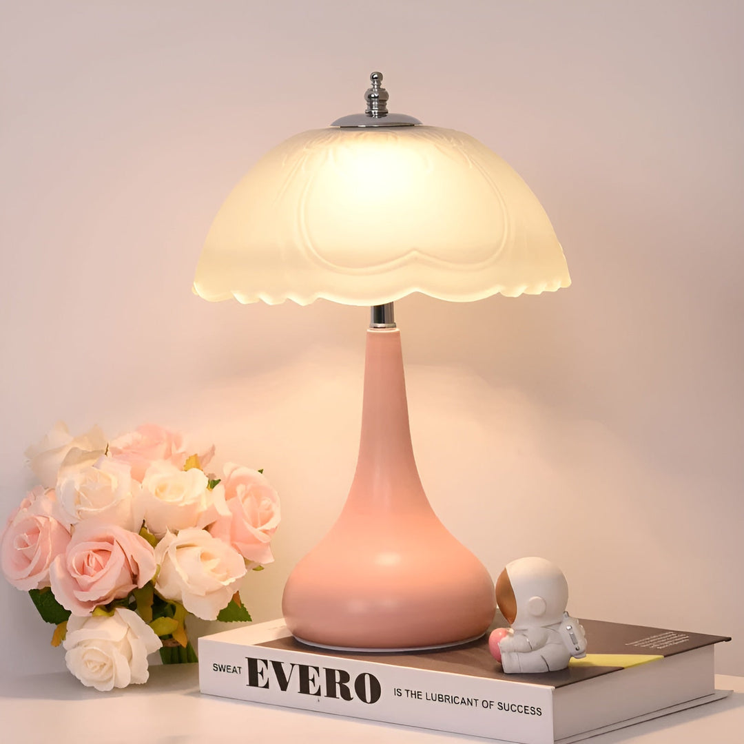 Eleganza Luxe Table Lamp – Timeless Mushroom Shape with LED Dimming Function in Soft Colors Kalsten
