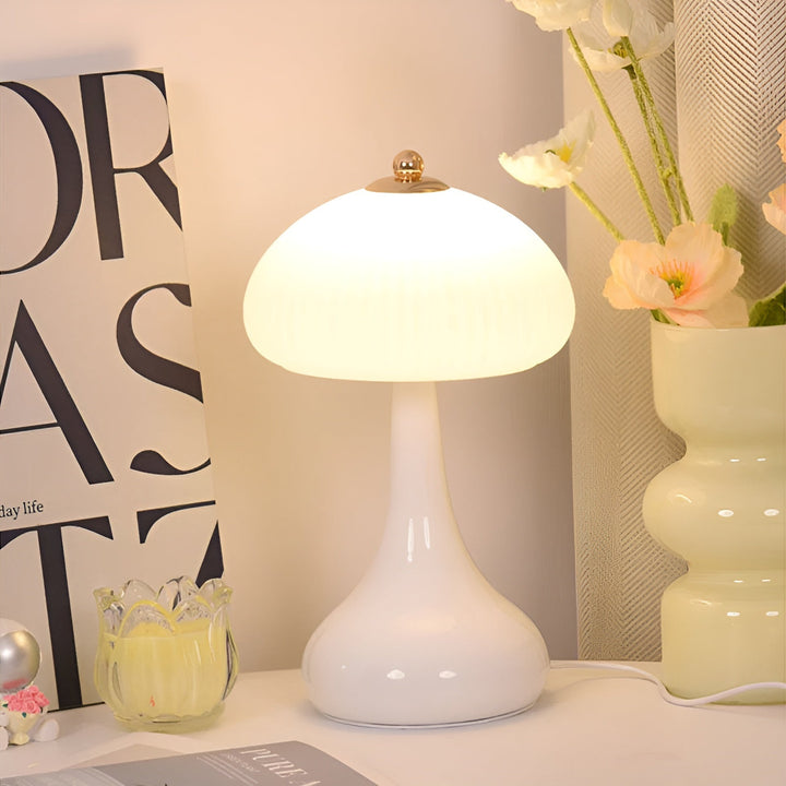 Eleganza Luxe Table Lamp – Timeless Mushroom Shape with LED Dimming Function in Soft Colors Kalsten