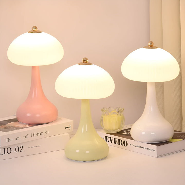 Eleganza Luxe Table Lamp – Timeless Mushroom Shape with LED Dimming Function in Soft Colors Kalsten