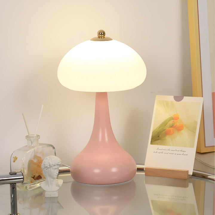 Eleganza Luxe Table Lamp – Timeless Mushroom Shape with LED Dimming Function in Soft Colors Kalsten