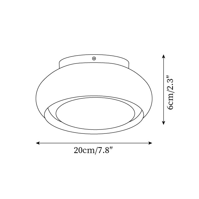 Ceiling Light Glass Acrylic 12W LED Flush Mount Bedroom Living Room Warm Ambient Lighting Fixture | Kalsten