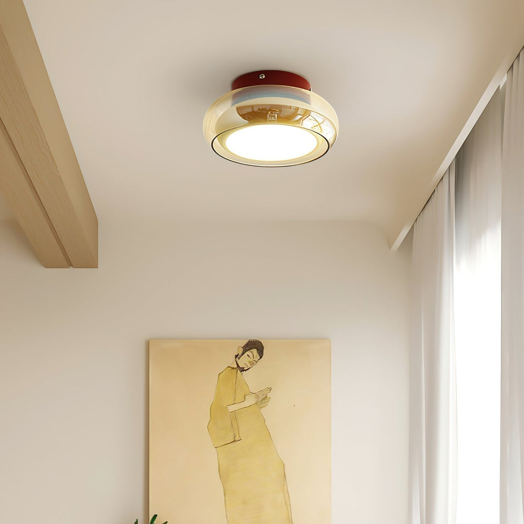 Ceiling Light Glass Acrylic 12W LED Flush Mount Bedroom Living Room Warm Ambient Lighting Fixture | Kalsten