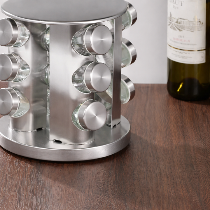 Rotating spice rack with 12 jars | Kalsten