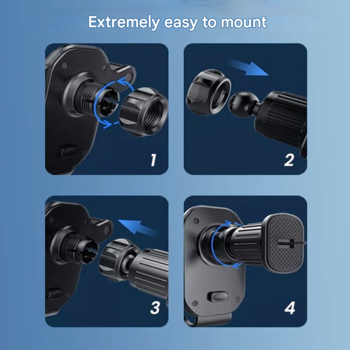 SafeGrip Car Phone Holder – 360° Rotatable Air Vent Mount with Hook Lock | Kalsten