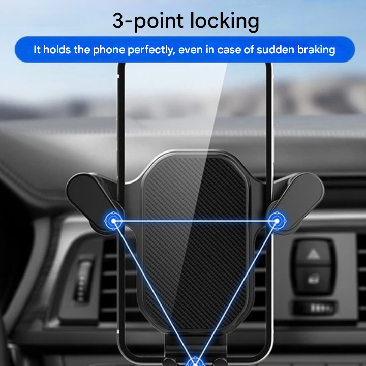 SafeGrip Car Phone Holder – 360° Rotatable Air Vent Mount with Hook Lock | Kalsten