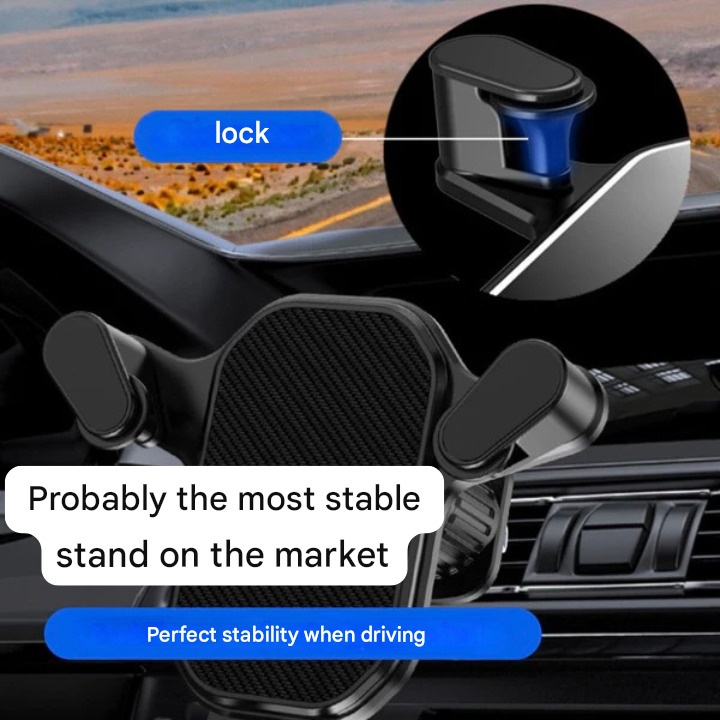 SafeGrip Car Phone Holder – 360° Rotatable Air Vent Mount with Hook Lock | Kalsten