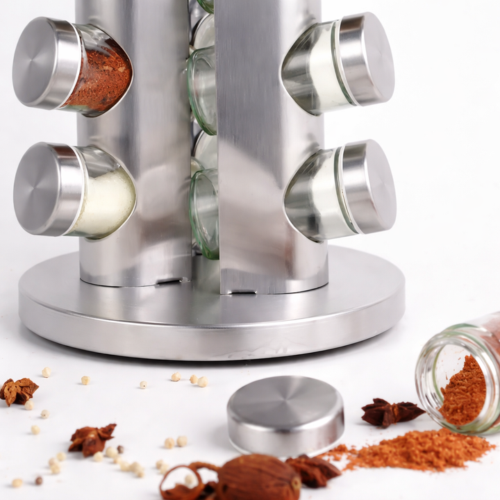 Rotating spice rack with 12 jars | Kalsten
