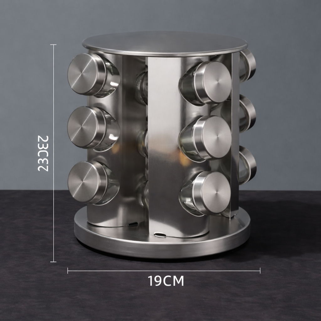 Rotating spice rack with 12 jars | Kalsten