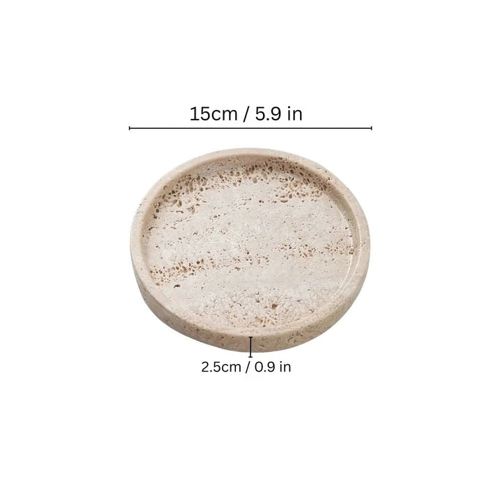 Kalsten | Round Travertine Stone Tray