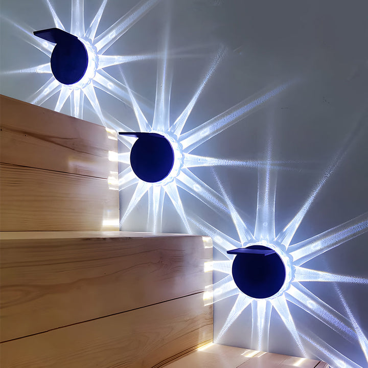 Round 9 LED Solar Petal Wall Light 3 Mode with Remote Outdoor Wall Sconce Lamp Waterproof Wall Mount Lighting | Kalsten