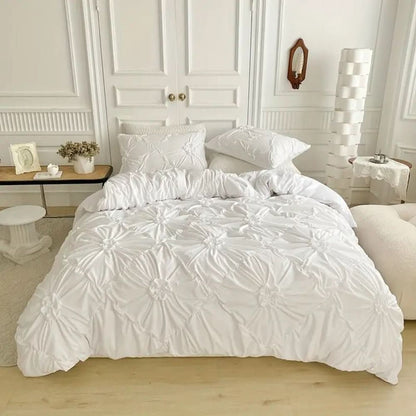 Skanto | Elegant Ruffle Flower Duvet Cover Set Made of Microfiber