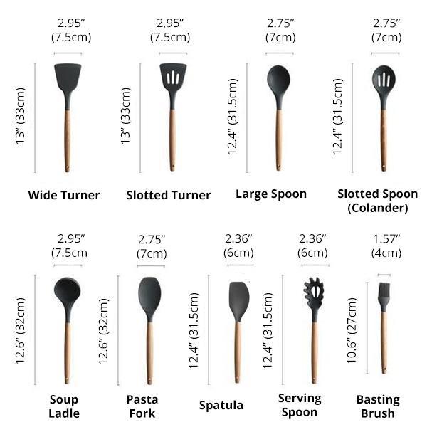 Rustic Kitchen Utensils with Wooden Handles | Kalsten