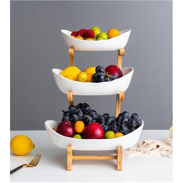 Rustic Tier Plate Wooden Stand With Plates (Various Designs & Colors) | Kalsten