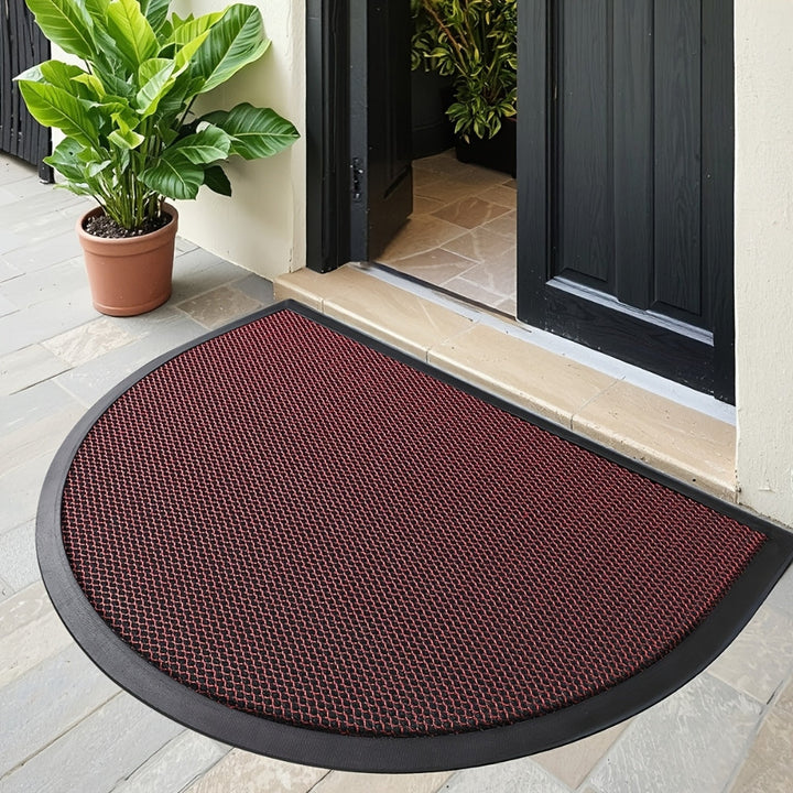 Non-Slip Semi Circle Doormat for Front Door – Durable Cotton-Poly Outdoor Mat – Stylish Welcome Mat for Home Entrances 2