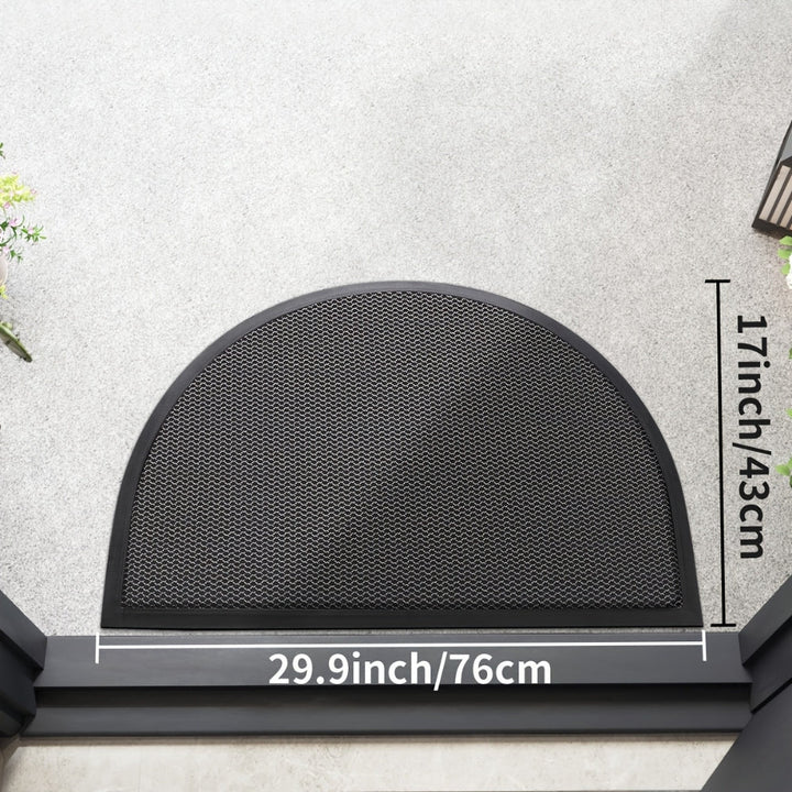 Non-Slip Semi Circle Doormat for Front Door – Durable Cotton-Poly Outdoor Mat – Stylish Welcome Mat for Home Entrances 5