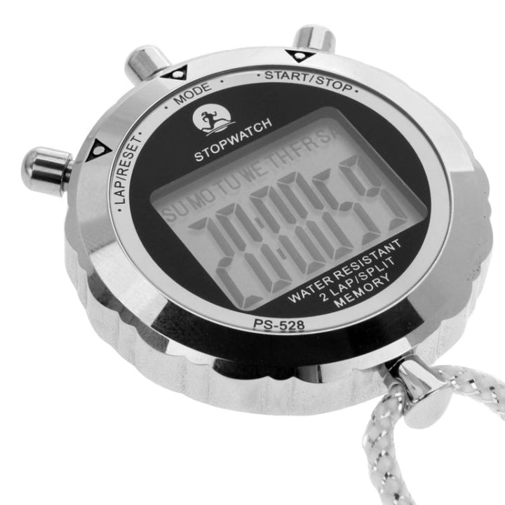 Kalsten | PS528 Metal Stopwatch Professional Chronograph Handheld Digital LCD Sports Counter Timer with Strap