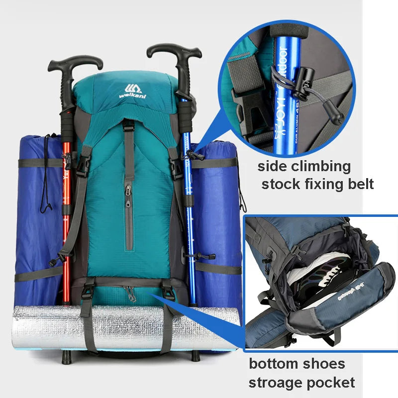 Alpivento 70L Trekking Backpack with Rain Cover | Kalsten